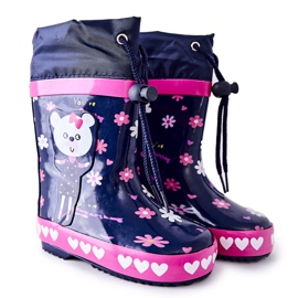 Galosce di gomma per bambini Blu Navy Zinstina's Bear