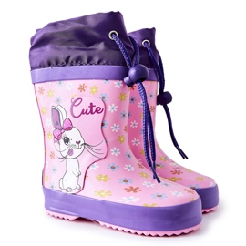 Galosce di gomma rosa per bambini Hekamna Rabbit