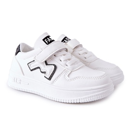 Scarpe Sportive Bambino Con Velcro Nere E Bianche Santi bianco nero