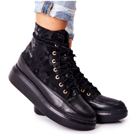 Lewski Shoes Scarpe Sportive in Pelle Lewski 3034 Nero Camo