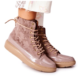 Lewski Shoes Scarpe Sportive in Pelle Lewski 3034 Beige Camo