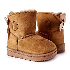 FR1 Stivali da neve caldi per bambini Kaki Funky marrone cachi
