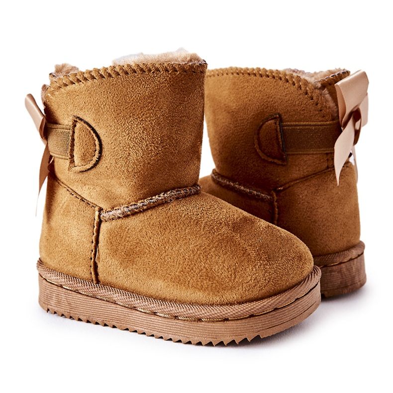 FR1 Stivali da neve caldi per bambini Kaki Funky marrone cachi