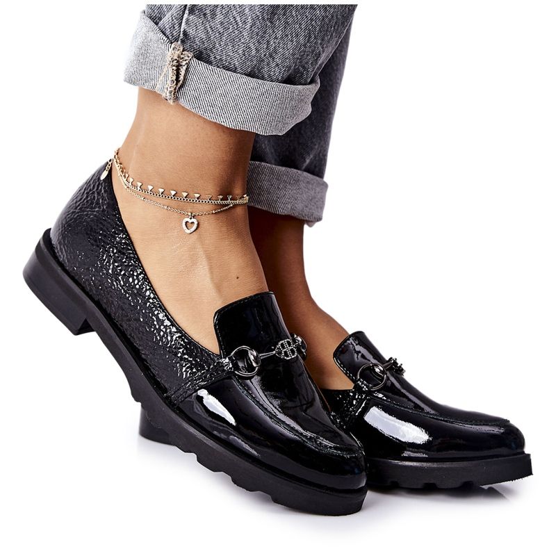 Scarpe in pelle Nicole Laccate Nere 2667 nero