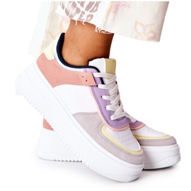 Scarpe Sportive Sneakers Sulla Piattaforma Bianca e Gialla Freedom multicolore