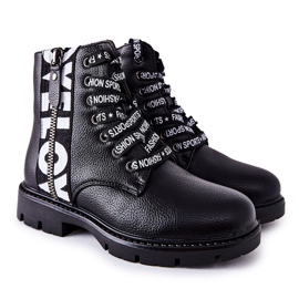 Vinceza Stivali da bambino Workers Black Pomeroy nero