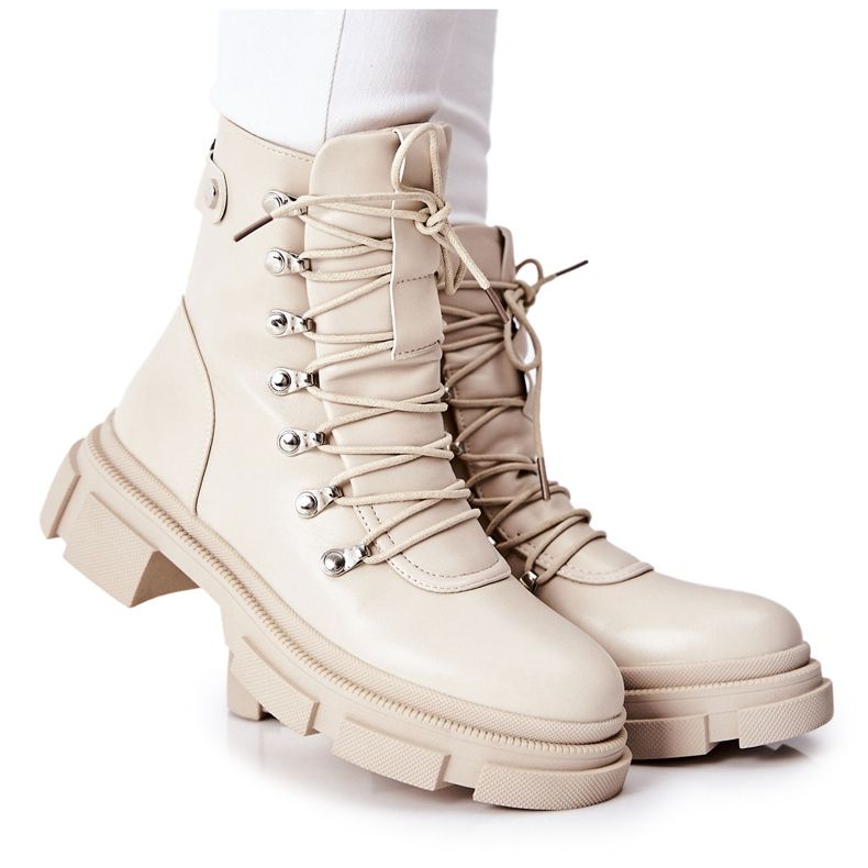 FI1 Stivali caldi da donna Trappers Beige Perfect