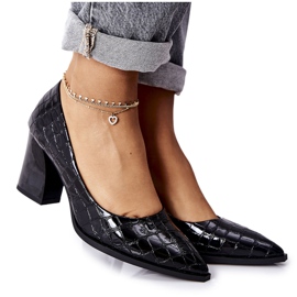 S.Barski Décolleté in pelle da donna Chay Black neri nero