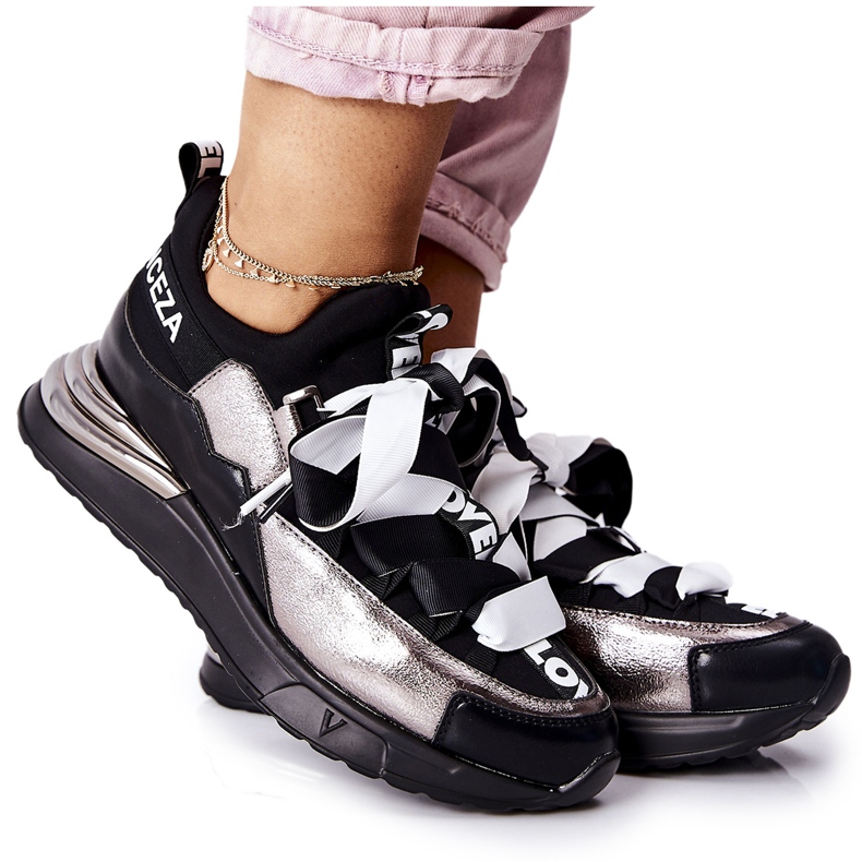 Vinceza Scarpe Sportive Sneakers Nere e Argento Dexla nero