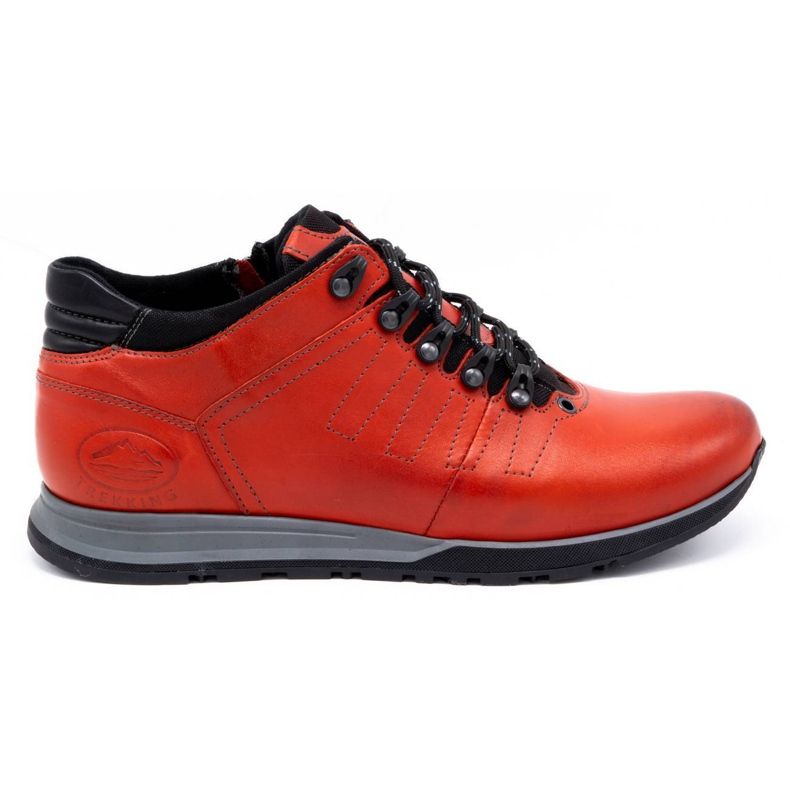Olivier Scarpe da uomo stivaletti in pelle 920MP rosso