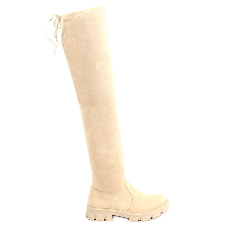 Stivali sopra il ginocchio beige da donna LM-07 Beige