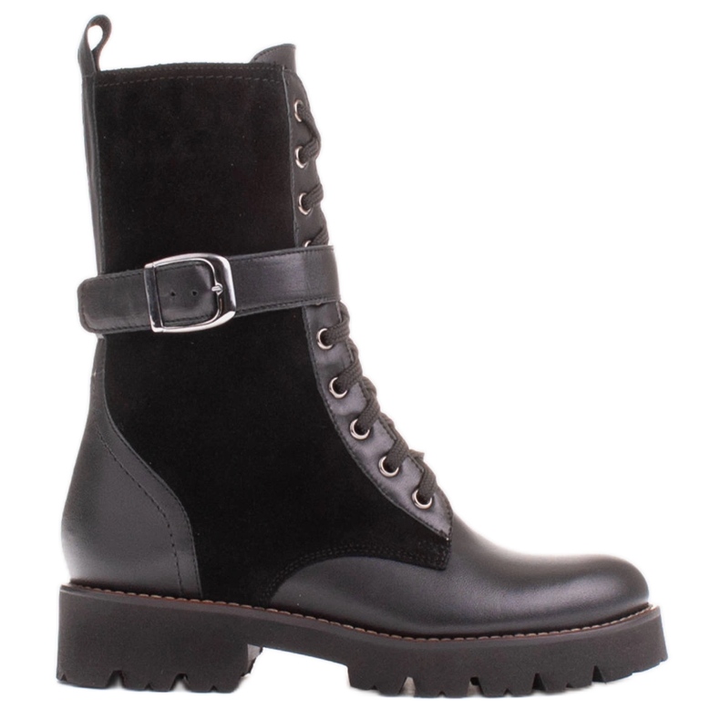 Marco Shoes Stivali stringati su suola leggera 2118B nero