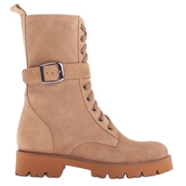 Marco Shoes Stivali stringati su suola leggera 2118B beige
