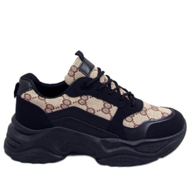 Scarpe da ginnastica nere Isla beige nero