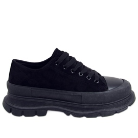 Lily Black sneakers con suola alta nero