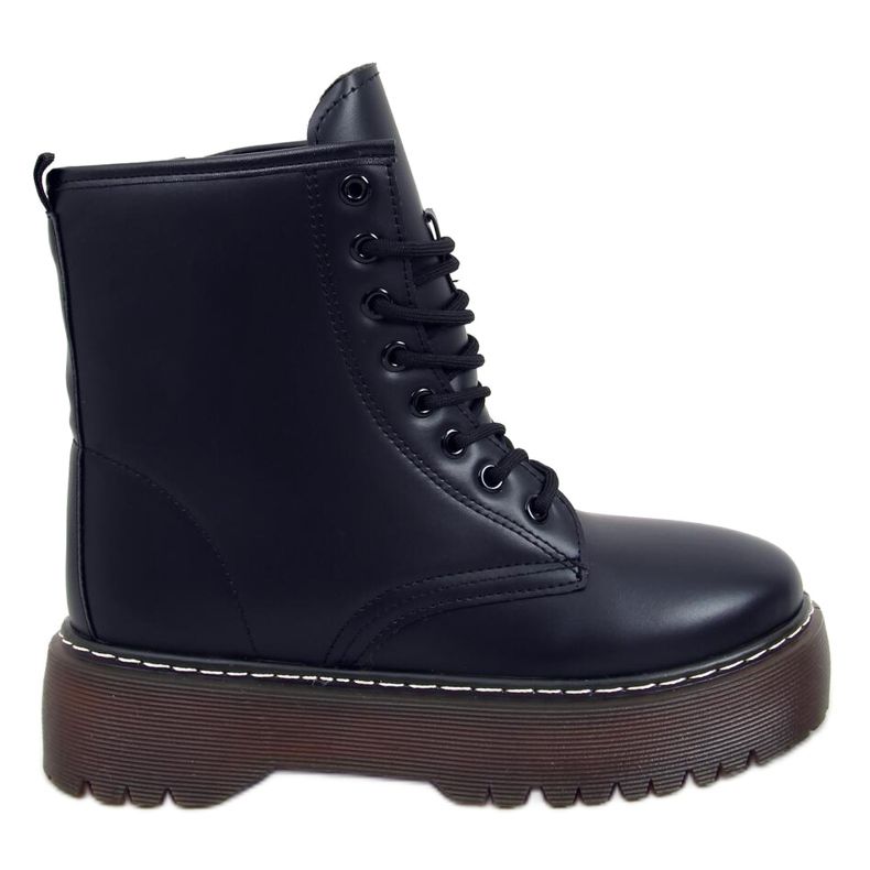 Stivali stringati con martensiaki Jenny Black nero