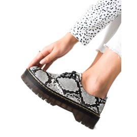 Sweet Shoes Scarpe sulla piattaforma con stampa serpente bianca nero