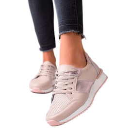 VINCEZA Sneakers In Pelle Cipria rosa