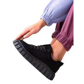 Sweet Shoes Sneakers in pelle scamosciata sulla piattaforma nero