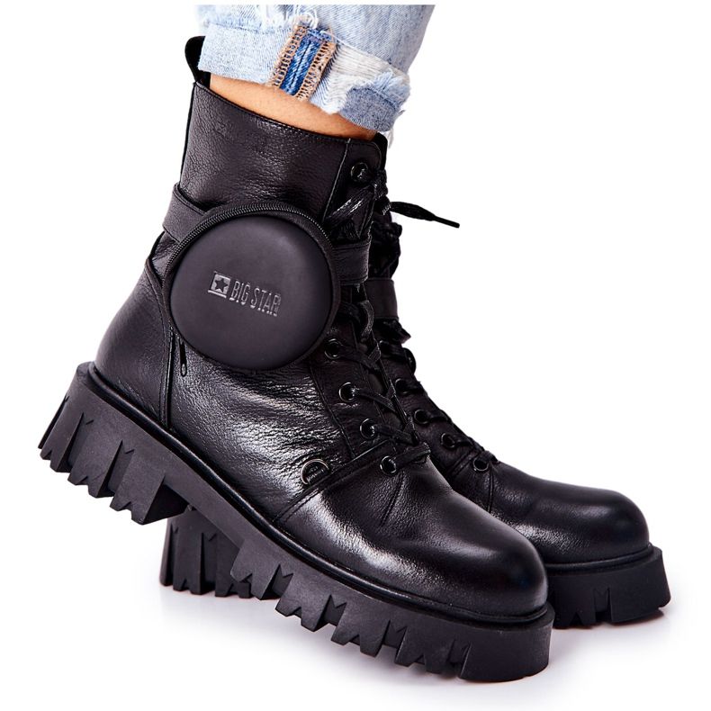 Lavoratori in pelle calda con un rene Big Star II274430 Nero