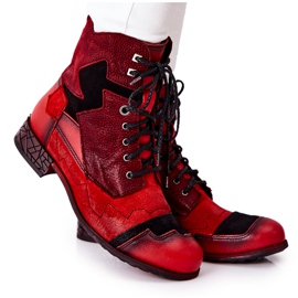 Stivali in pelle caldi da donna Maciejka Rosso 04625-08