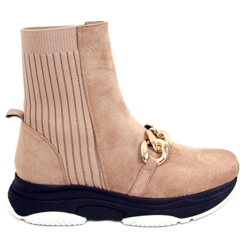 Stivaletti a calzino con catena Simma LT.KHAKI beige