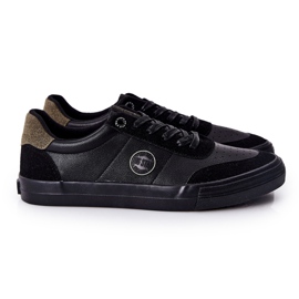 Sneakers da uomo in pelle Big Star II174008 Nero-Verde