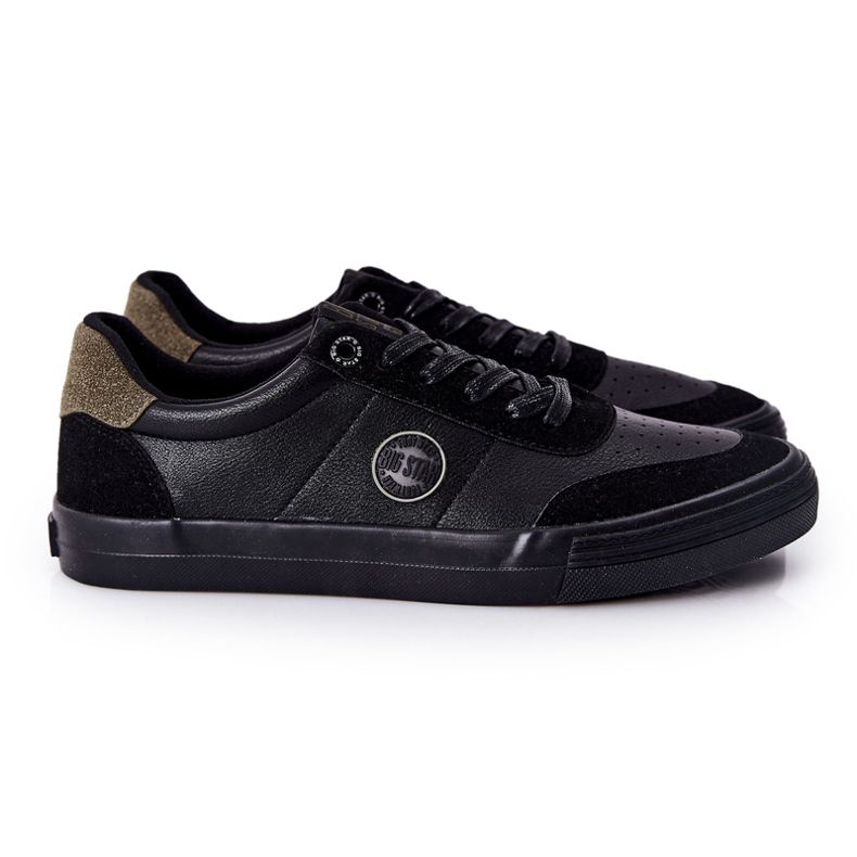 Sneakers da uomo in pelle Big Star II174008 Nero-Verde