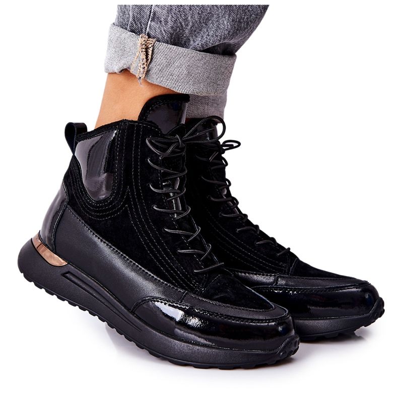 POTOCKI Sneakers sportive nere in pelle nera Chocci nero