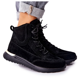 POTOCKI Sneakers Sportive Alte In Pelle Scamosciata Nere Chocci nero