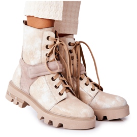 Stivali da lavoro in pelle beige Maciejka 05219-04