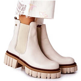Stivali da lavoro in pelle beige Maciejka 05312-04