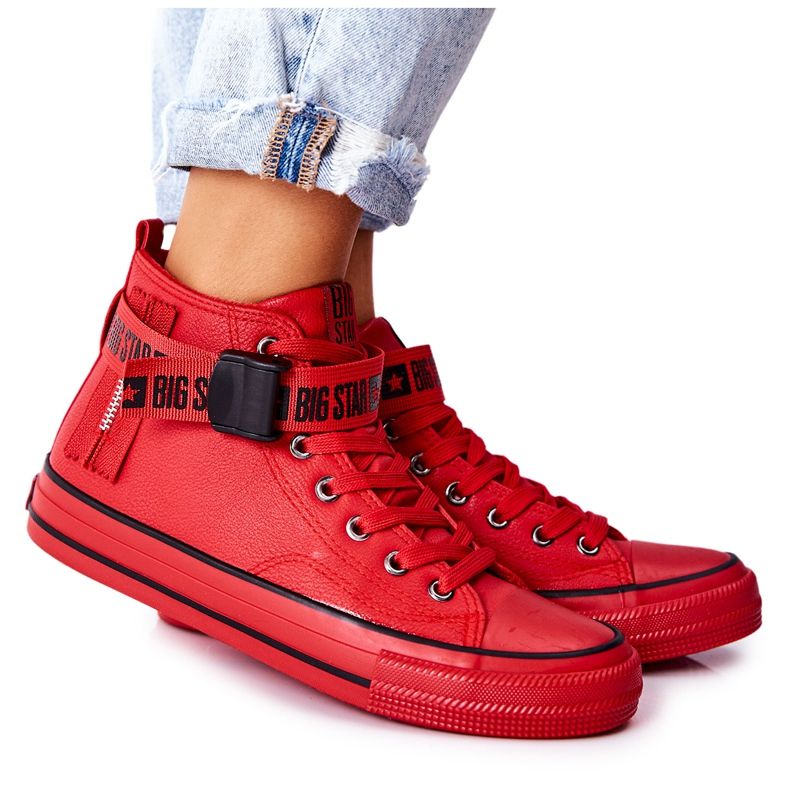 Sneakers alte isolate Big Star GG274028 Rosse rosso