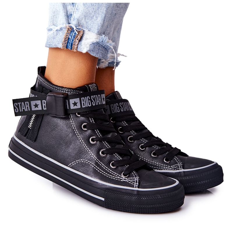 Sneakers alte isolate Big Star GG274026 Nere nero