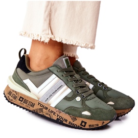 Scarpe sportive da donna Big Star II274299 Khaki cachi verde