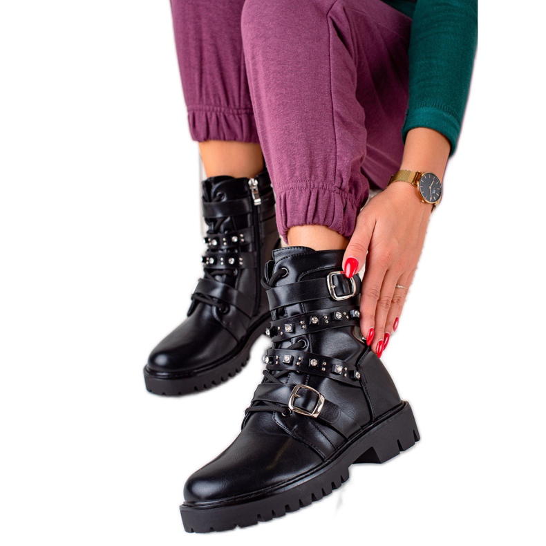 TRENDI Operai neri con strass nero