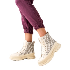 TRENDI Sneakers alte alla moda beige
