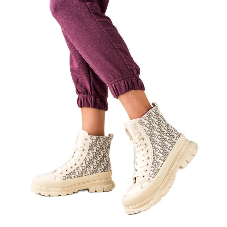 TRENDI Sneakers alte alla moda beige