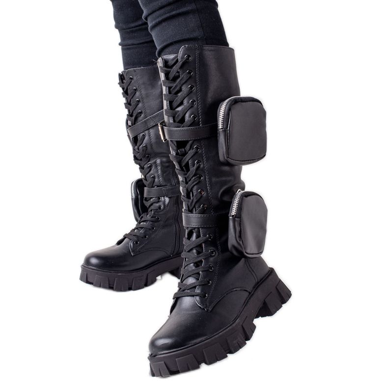 Best Shoes Stivali neri di alta moda nero