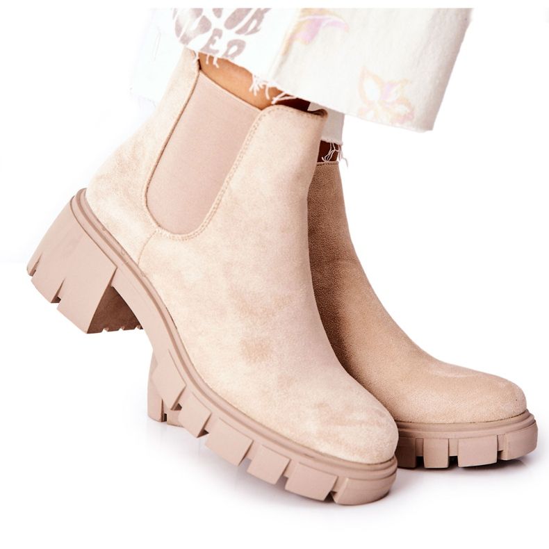 PS1 Stivali Caldi Su Tacchi Alti Beige Madge