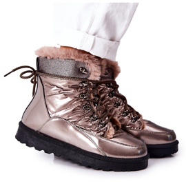 POTOCKI Stivali da neve alti con pelliccia Golden Sneezy d'oro