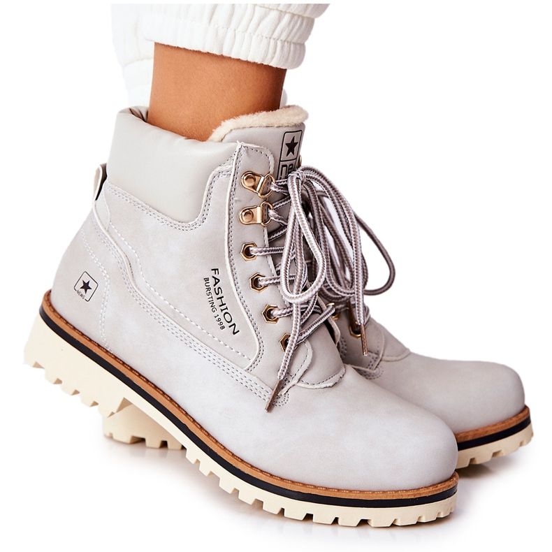 PE1 Trappers da donna Timberki con riscaldamento grigio chiaro Tiempo