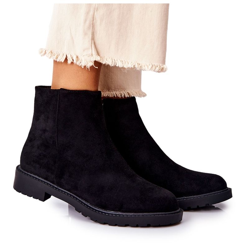 PH1 Stivaletti Chelsea Black Laurette su tacco piatto nero
