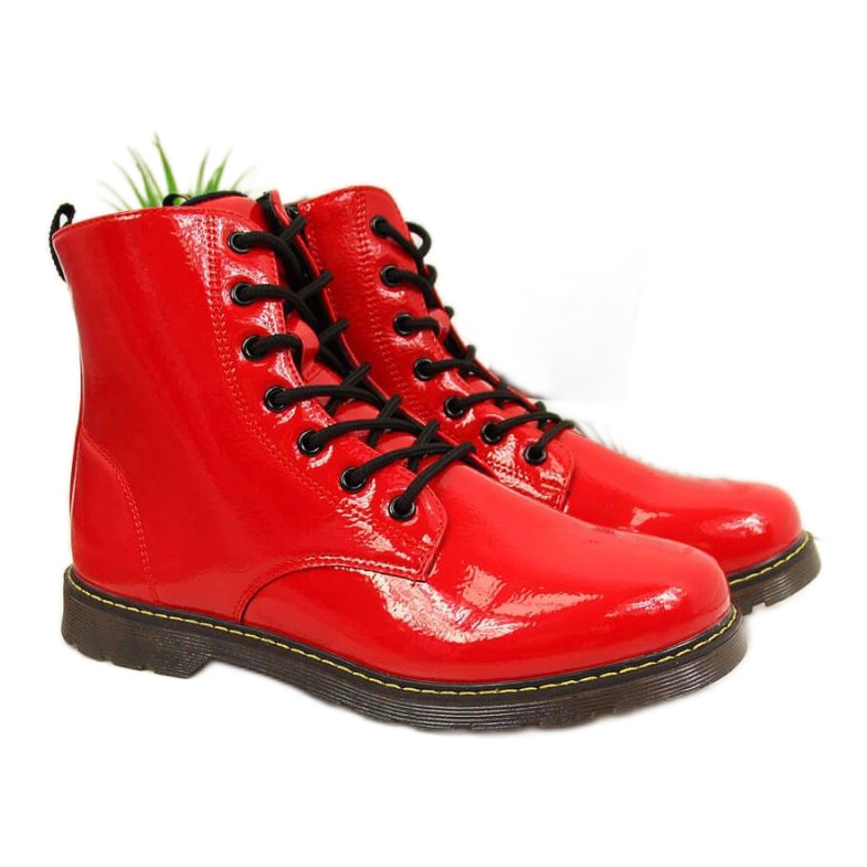 Stivali isolati laccati Miss E Jr EVE251C rosso bianca