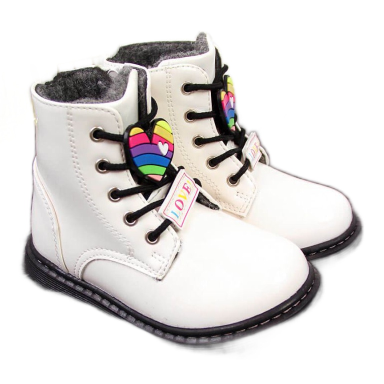 Stivali caldi da bambina Jr EVE318B bianco bianca