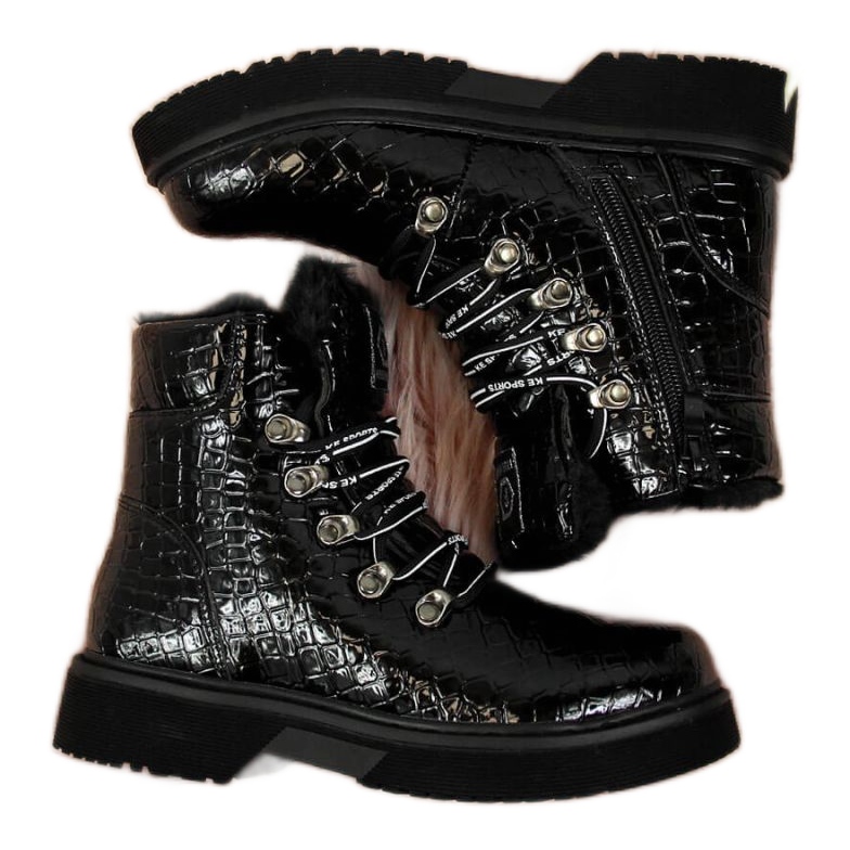 Stivali in vernice Jr EVE320A nero