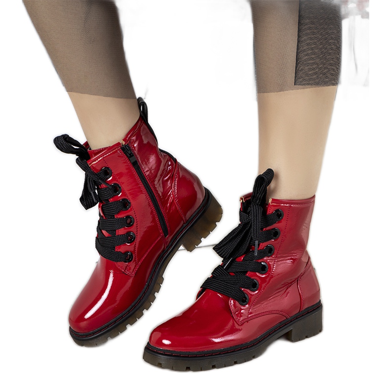 Stivaletti Delphine in vernice rossa rosso
