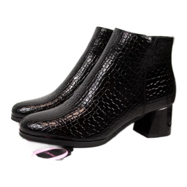 Stivali con tacco alto con pelle di serpente Potocki W WOL30A nero