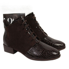 Stivali in pelle di serpente Potocki W WOL33B marrone