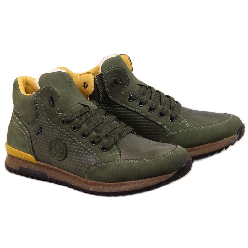 Scarpe isolate in pelle Rieker M R498 kaki verde
